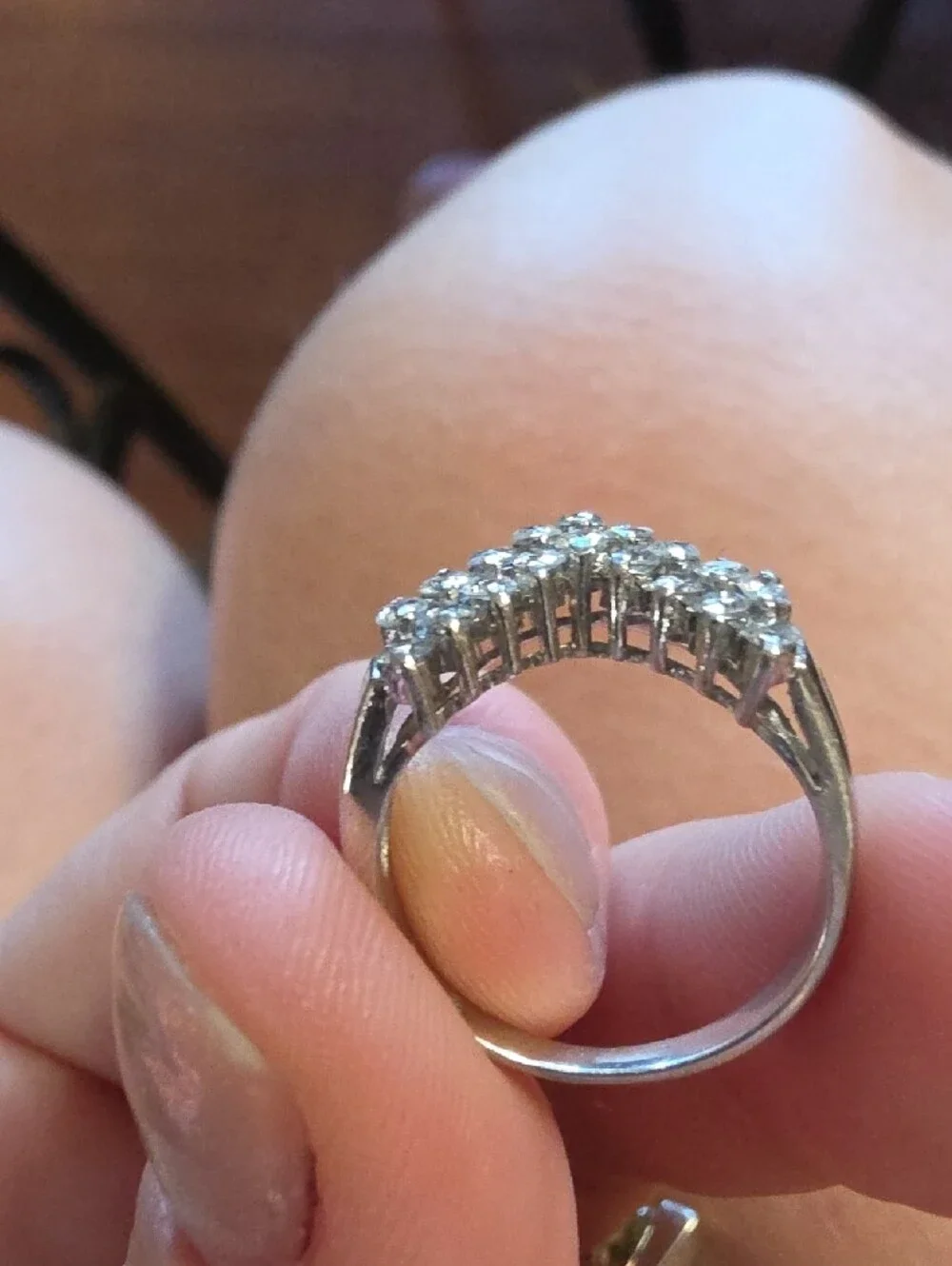 Platinum 900 1ct Diamond Chevron Ring.